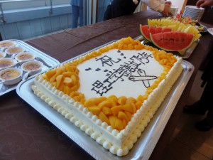 祝賀会でのデザートのケーキ